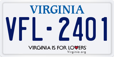 VA license plate VFL2401