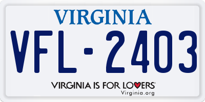 VA license plate VFL2403