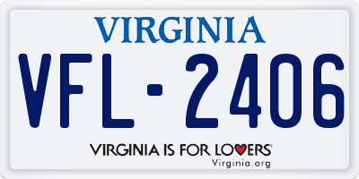 VA license plate VFL2406