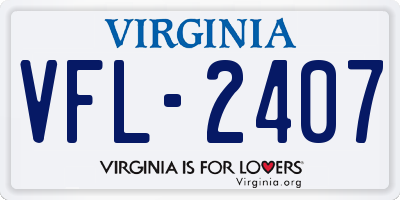 VA license plate VFL2407