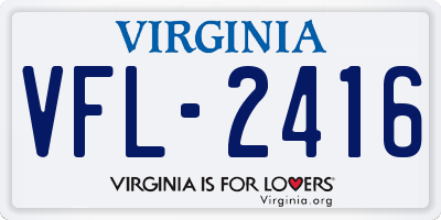 VA license plate VFL2416