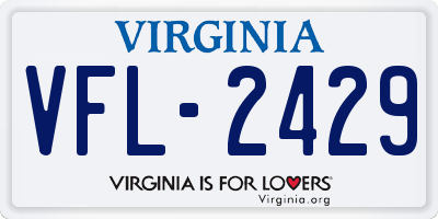 VA license plate VFL2429