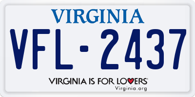 VA license plate VFL2437