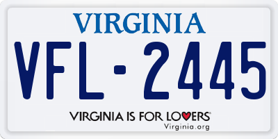VA license plate VFL2445