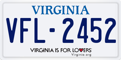 VA license plate VFL2452