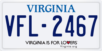 VA license plate VFL2467