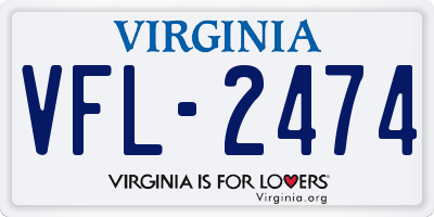 VA license plate VFL2474