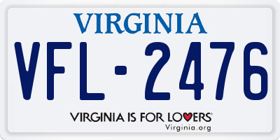 VA license plate VFL2476