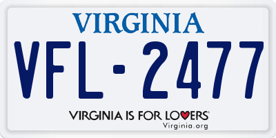 VA license plate VFL2477