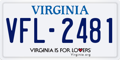 VA license plate VFL2481