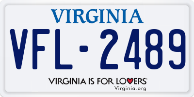 VA license plate VFL2489