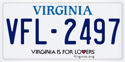 VA license plate VFL2497