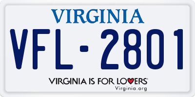 VA license plate VFL2801