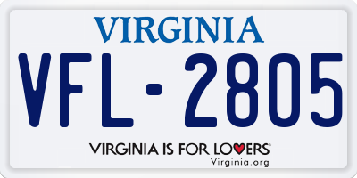 VA license plate VFL2805