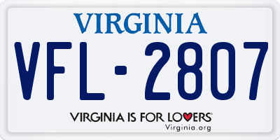 VA license plate VFL2807