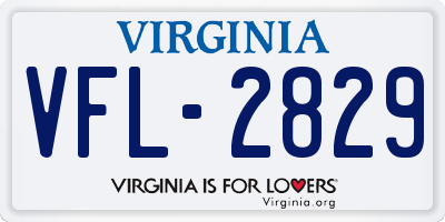 VA license plate VFL2829