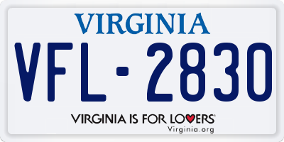 VA license plate VFL2830