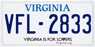 VA license plate VFL2833