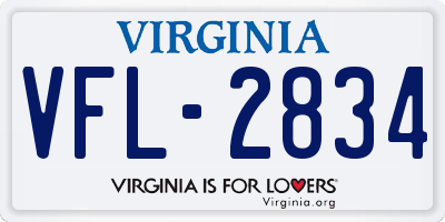 VA license plate VFL2834