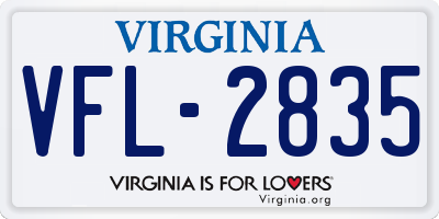 VA license plate VFL2835