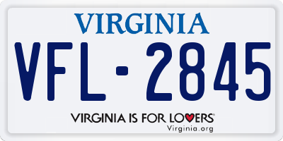 VA license plate VFL2845