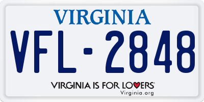 VA license plate VFL2848