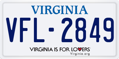 VA license plate VFL2849