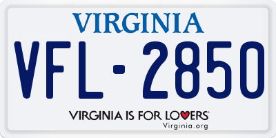 VA license plate VFL2850