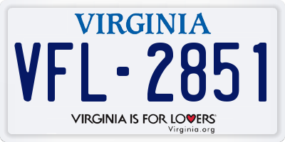 VA license plate VFL2851