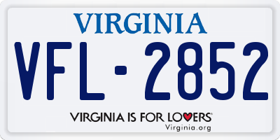VA license plate VFL2852