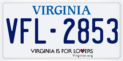 VA license plate VFL2853