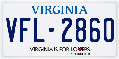 VA license plate VFL2860