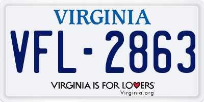 VA license plate VFL2863