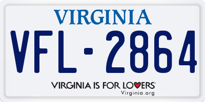 VA license plate VFL2864