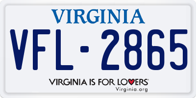 VA license plate VFL2865