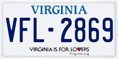 VA license plate VFL2869