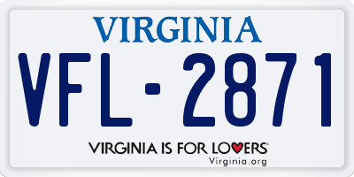 VA license plate VFL2871