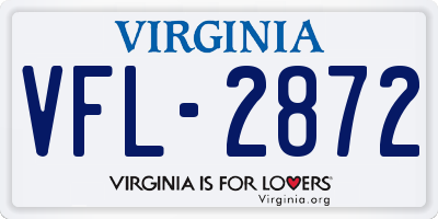 VA license plate VFL2872