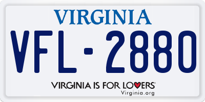 VA license plate VFL2880