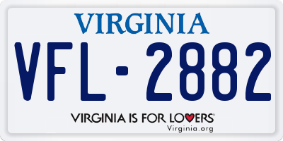 VA license plate VFL2882