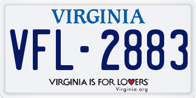 VA license plate VFL2883