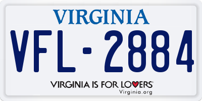 VA license plate VFL2884
