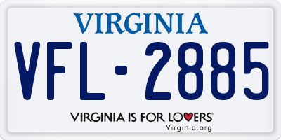 VA license plate VFL2885