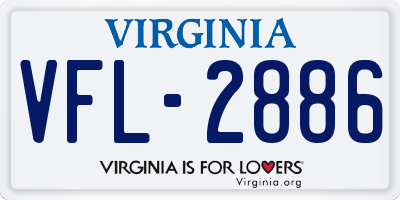 VA license plate VFL2886