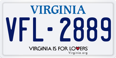 VA license plate VFL2889