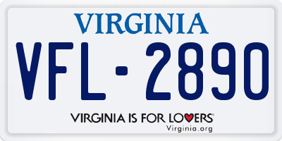 VA license plate VFL2890