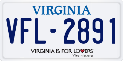 VA license plate VFL2891