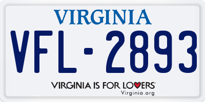 VA license plate VFL2893