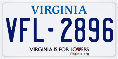 VA license plate VFL2896