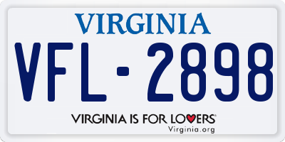 VA license plate VFL2898